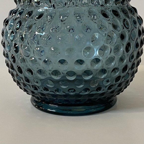 RARE Fenton Hobnail Ruffled Bowl Vase Federal Blue 5” Excellent Condition Fots - Picture 3 of 16